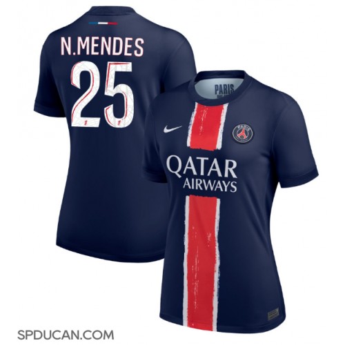 Zenski Nogometni Dres Paris Saint-Germain Nuno Mendes #25 Domaci 2024-25 Kratak Rukav